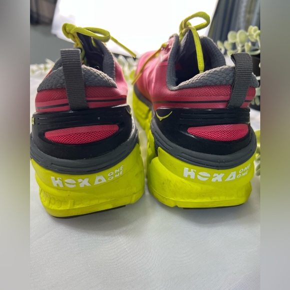 Hoka One One Conquest Red / Yellow Women’s Running Shoe 9.5 - Picture 6 of 16